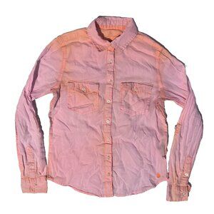 Aeropostale Eighty Seven Top Women Long Sleeve Pink Orange Ombre Size S Y2K